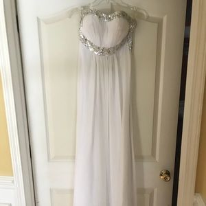 La Femme long white prom dress